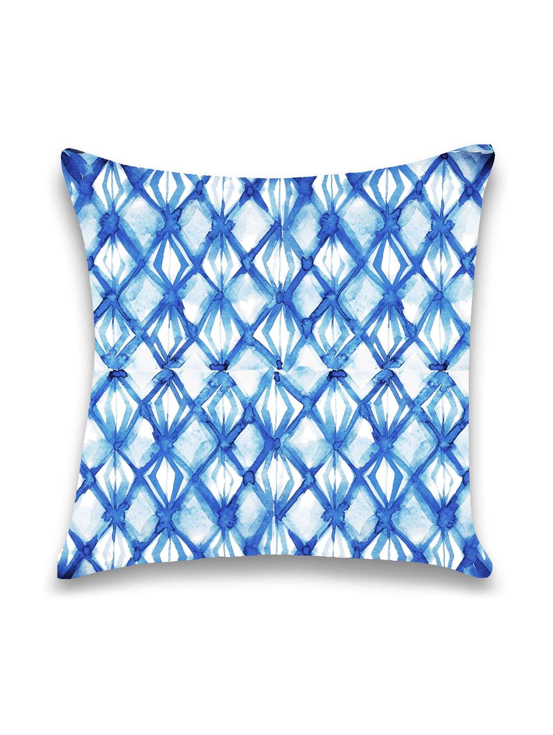 ambbi collections multicolour ikat abstract digital print 100 % satin 16x16 inch cushion cover, set of 1 - 17961945 -  Standard Image - 1