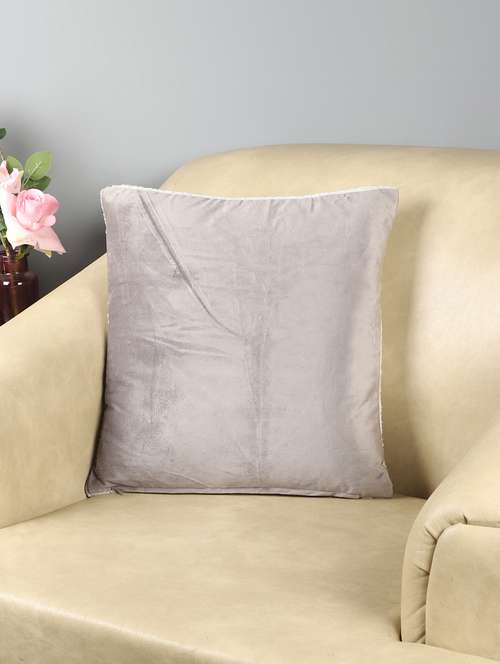 ambbi collections velvet cushion cover with sherpa back 16x16 inch cushion cover, set of 1 - 17961967 -  Standard Image - 0