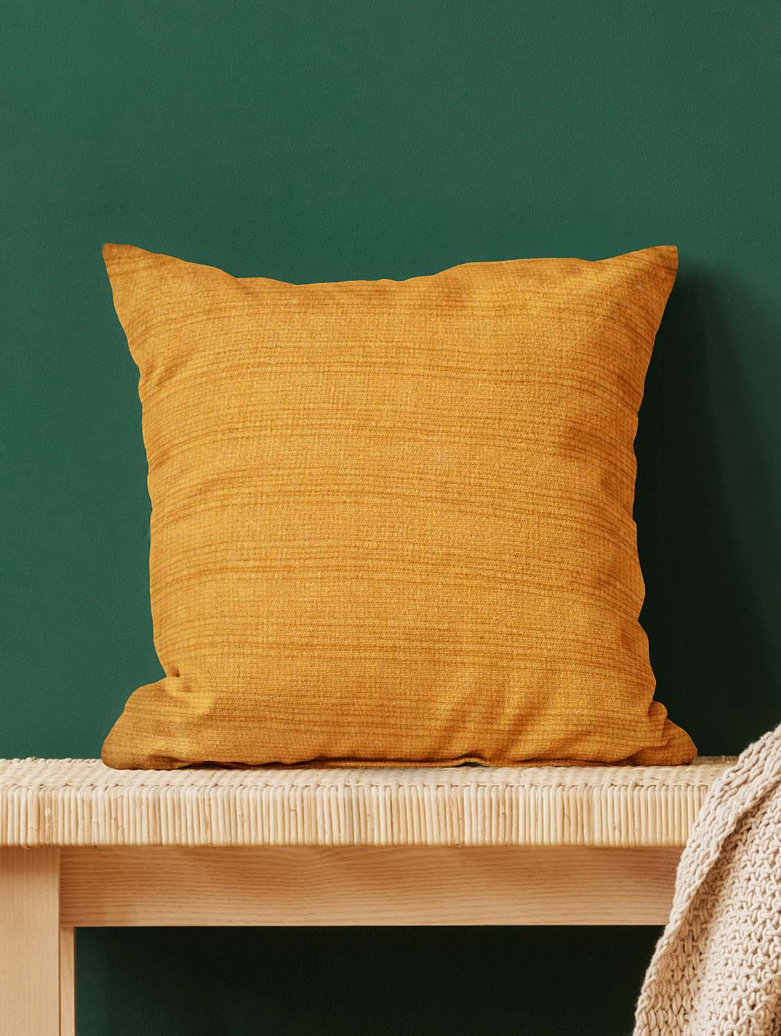 ambbi collections woven plain cushion cover 16x16 inch , set of 1