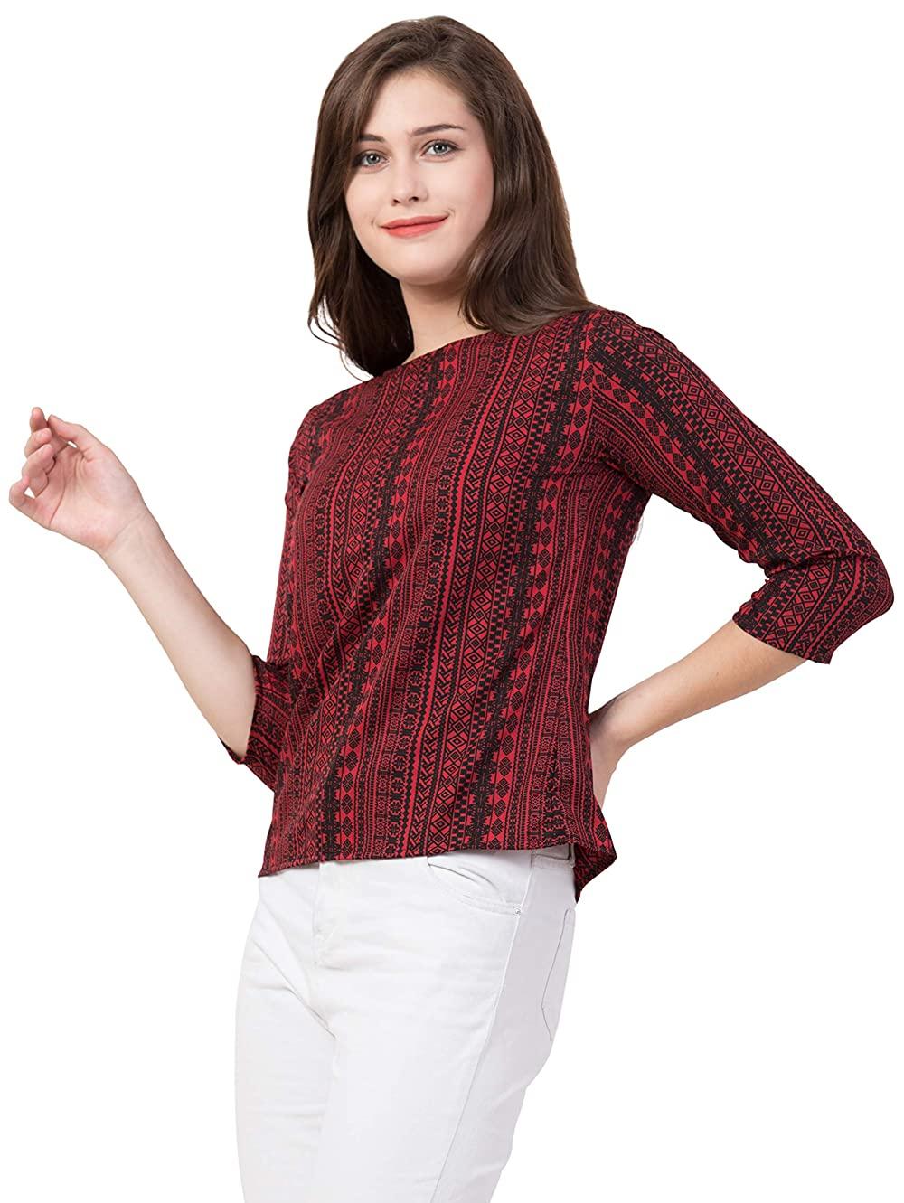 red crepe top - 17962944 - Standard Image - 1