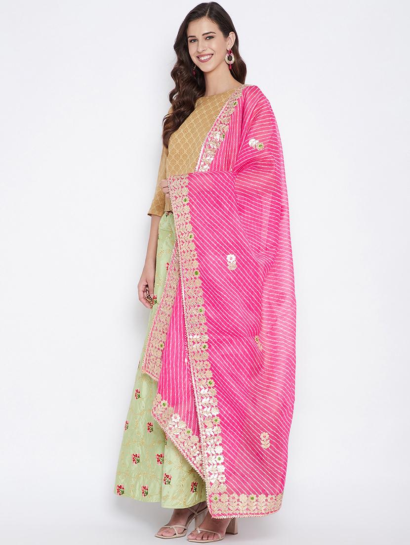 pink cotton blend dupatta - 17965581 - Standard Image - 1