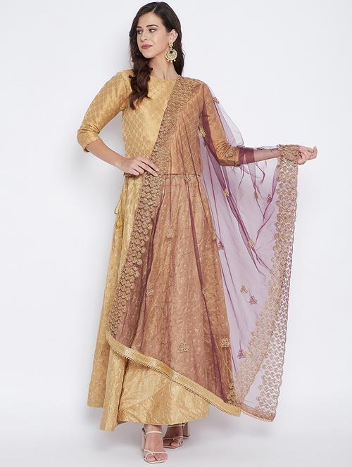 purple net dupatta - 17965635 -  Standard Image - 0