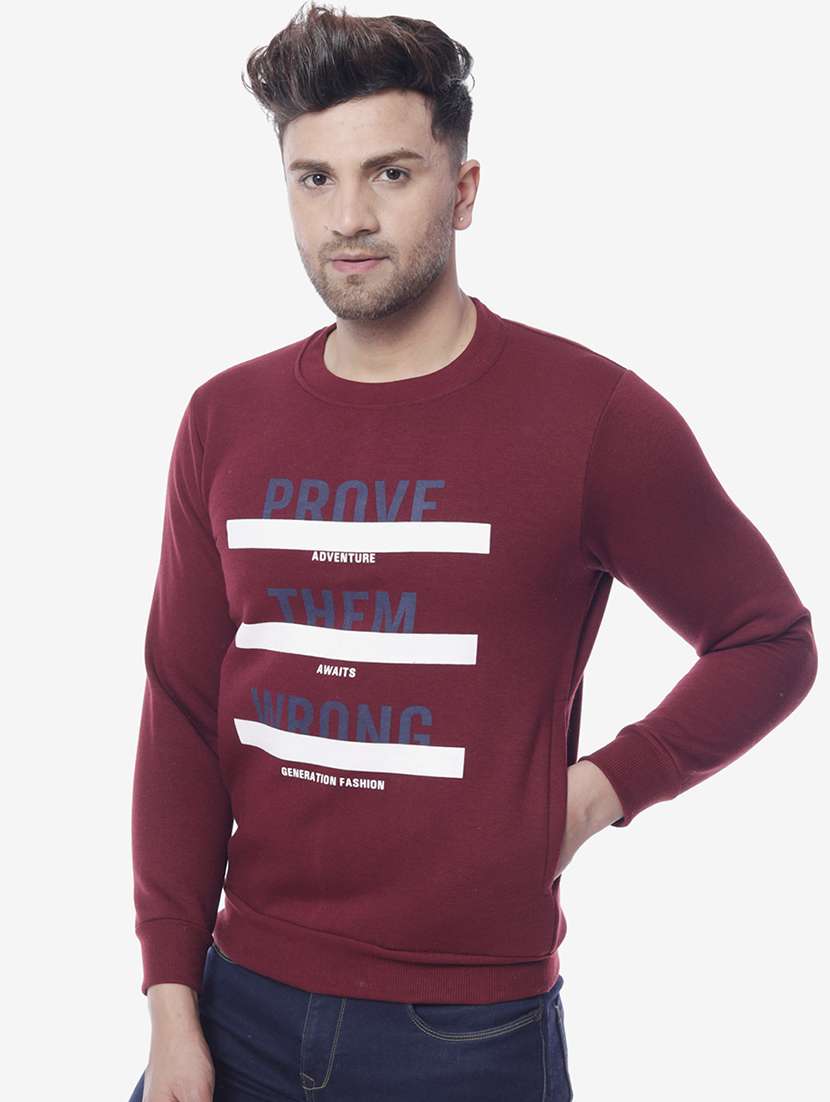 maroon printed sweatshirt - 17967296 - Standard Image - 1