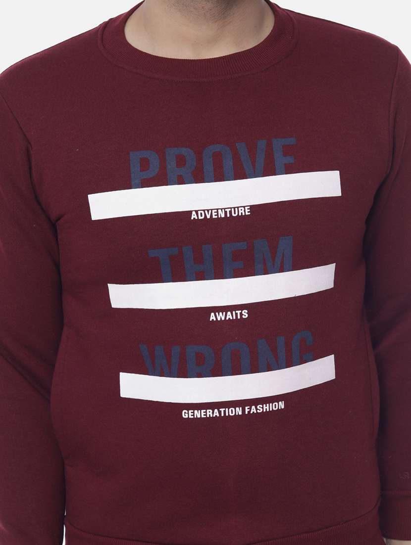 maroon printed sweatshirt - 17967296 - Standard Image - 4
