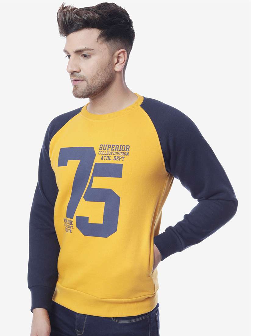 yellow printed raglan sweatshirt - 17967298 -  Standard Image - 1