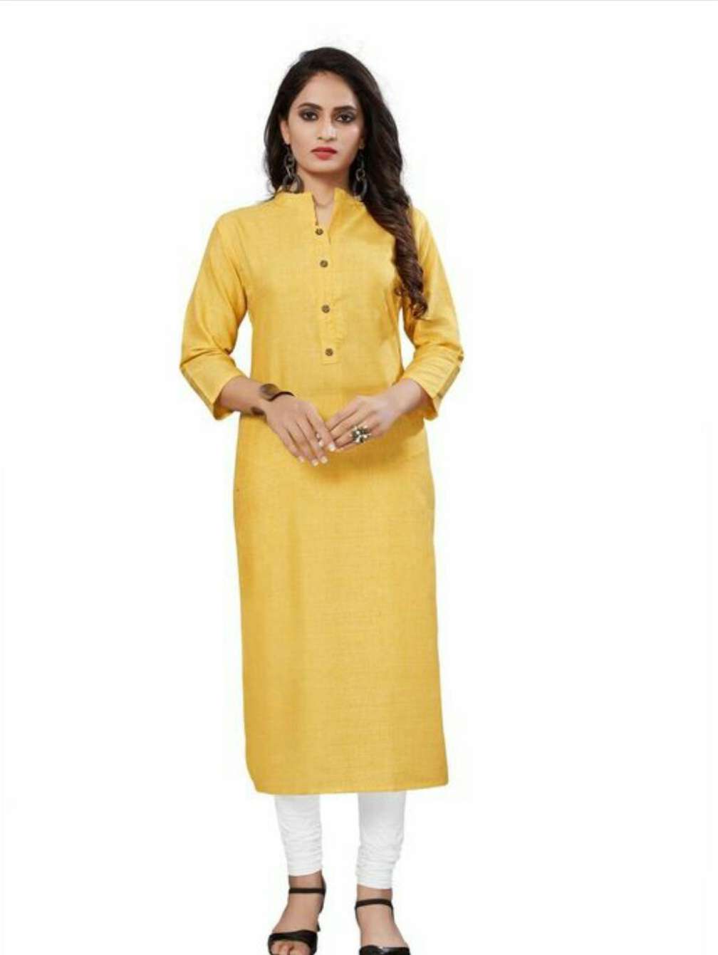 yellow cotton kurta - 17967703 - Standard Image - 1
