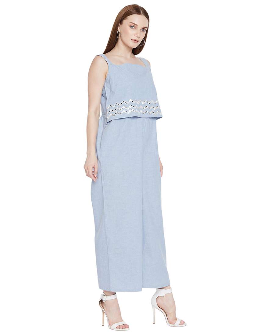 square neck embellished detail jumpsuit - 17968219 -  Standard Image - 1