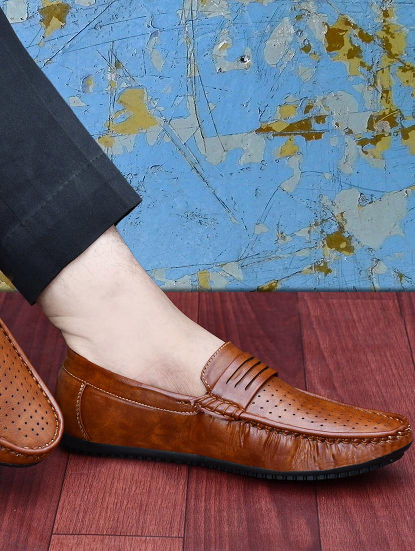 tan slip on loafers - 17968984 - Standard Image - 1