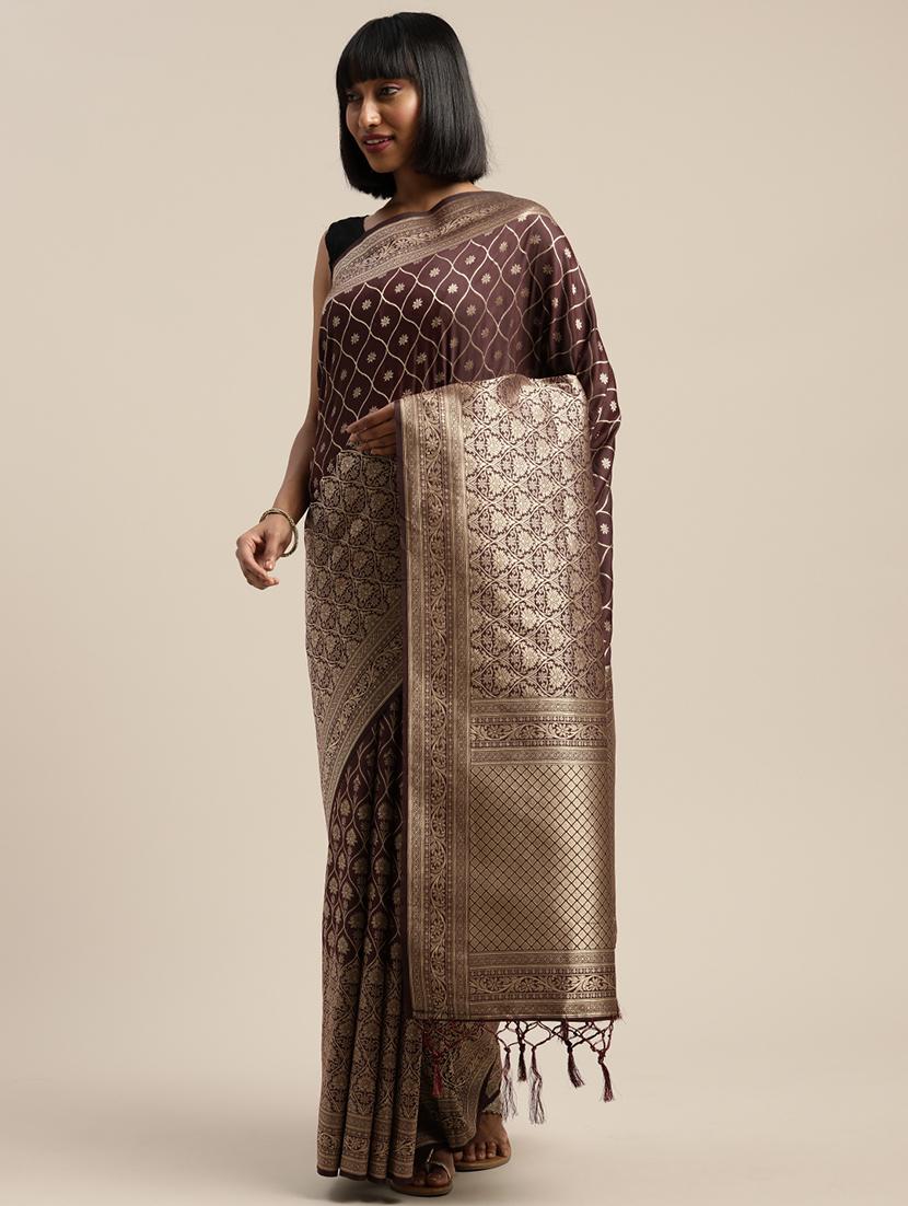 zari bordered saree with blouse - 17969054 -  Standard Image - 1