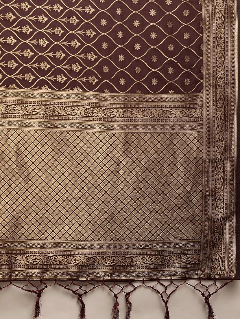 zari bordered saree with blouse - 17969054 - Standard Image - 4