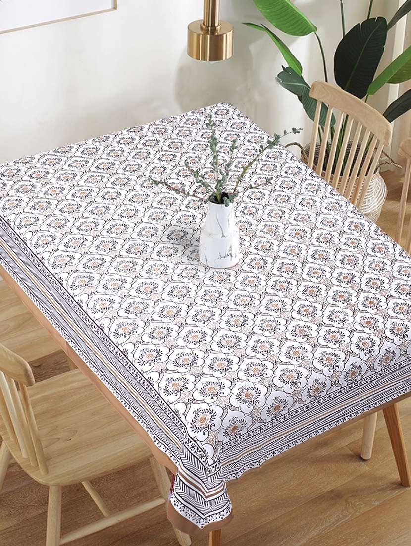 texstylers pure cotton 60x90 inches jaipuri print 6 seater table cover cloth