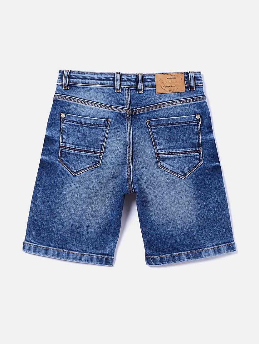 blue washed denim shorts - 17970037 - Standard Image - 1