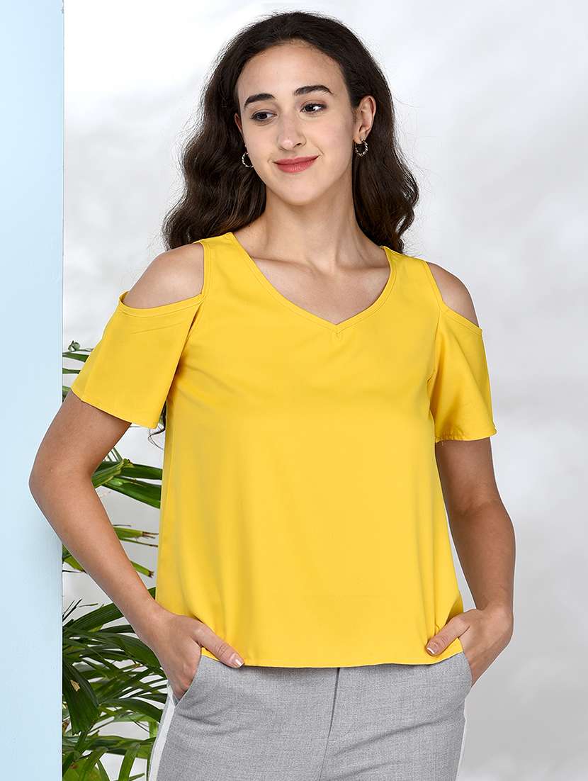 women's straight v neck top