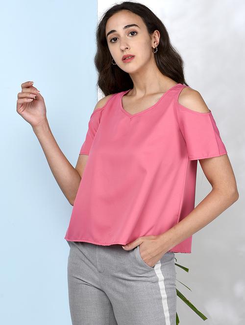 women's crop v neck top - 17970045 - Standard Image - 0
