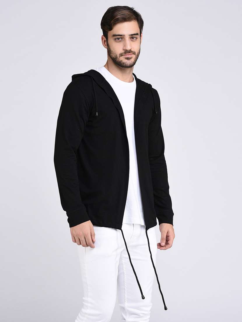 black solid hooded shrug - 17970181 -  Standard Image - 1