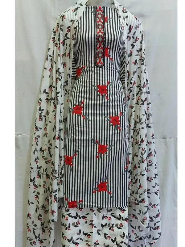 ladies cotton suit flower printed - 17970257 - Standard Image - 1