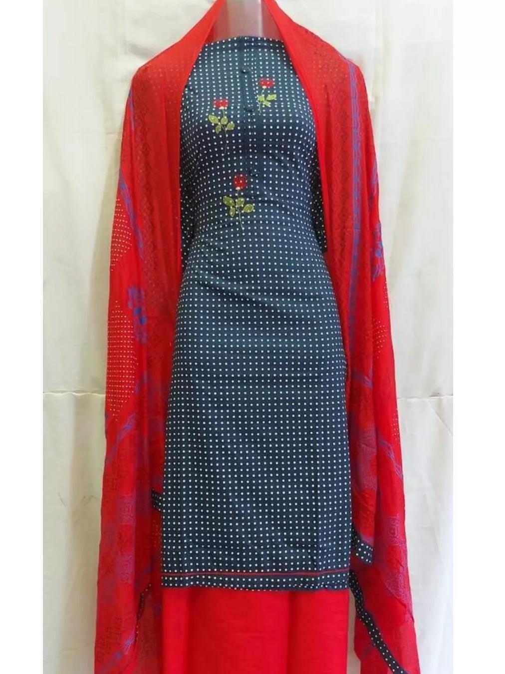 ladies cotton suit flower printed - 17970259 - Standard Image - 1