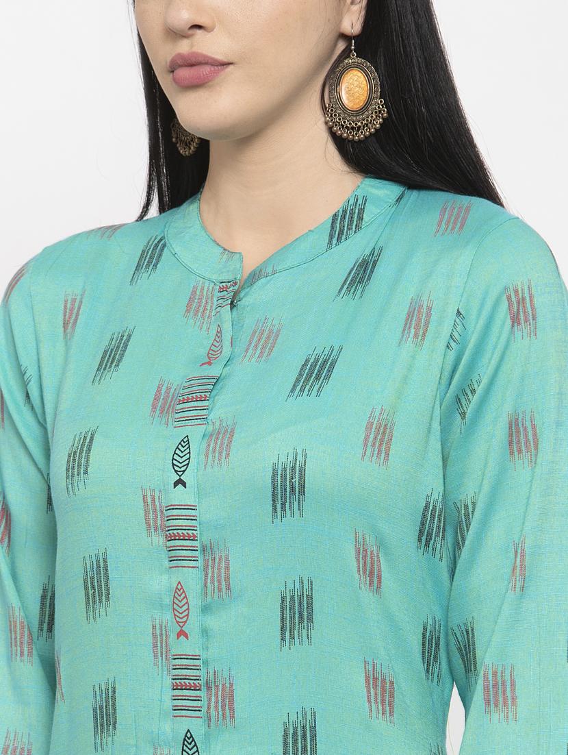 ikat straight kurta - 17970322 - Standard Image - 4
