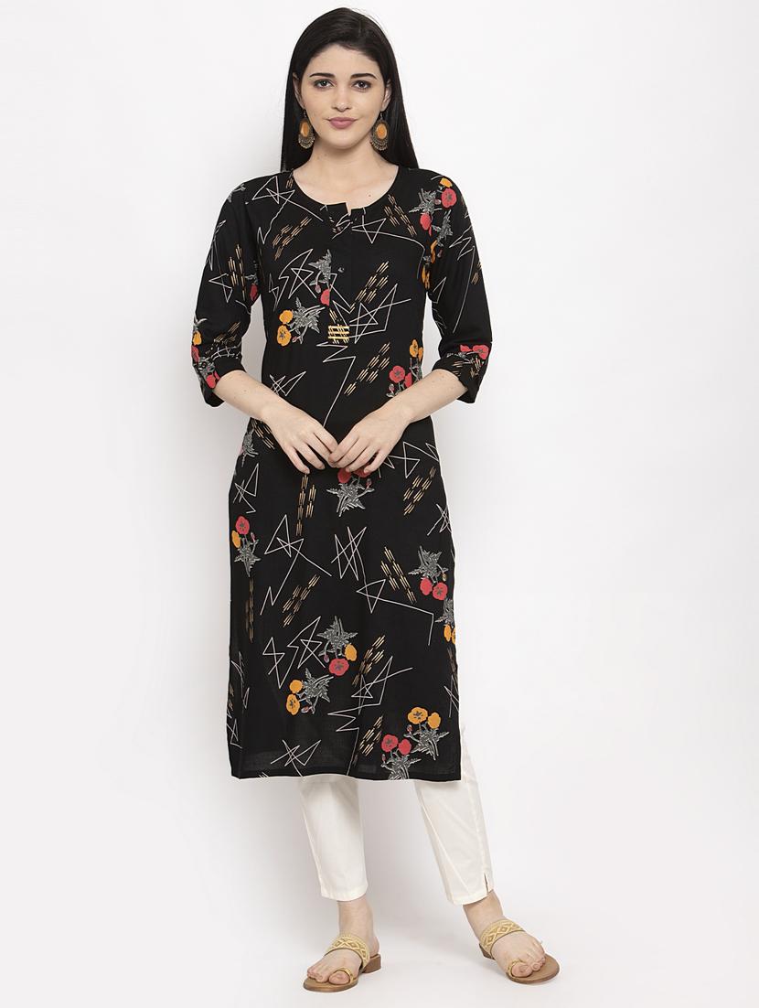 floral straight kurta - 17970328 -  Standard Image - 1