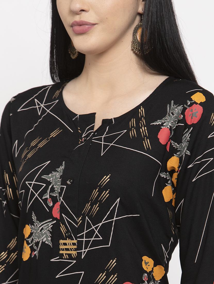 floral straight kurta - 17970328 - Standard Image - 4