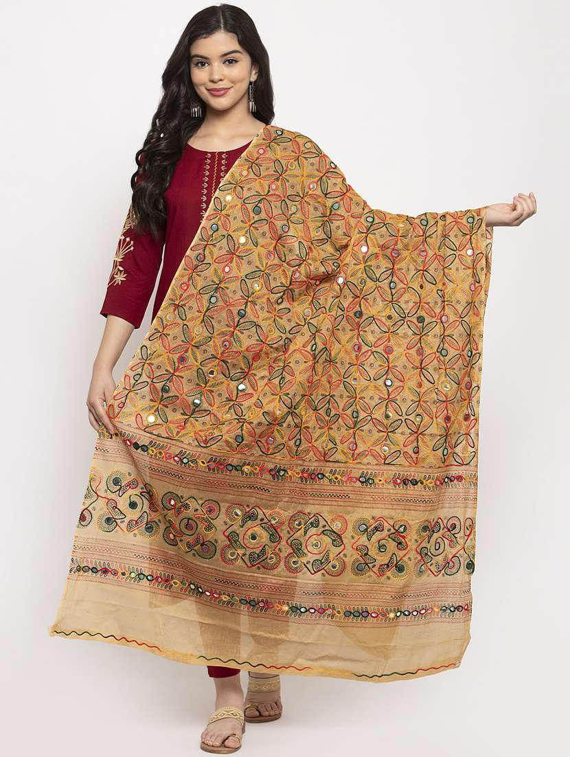 beige cotton dupatta