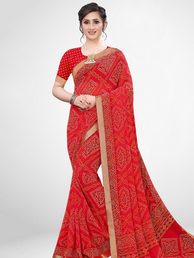 red silk saree - 17975719 - Standard Image - 1