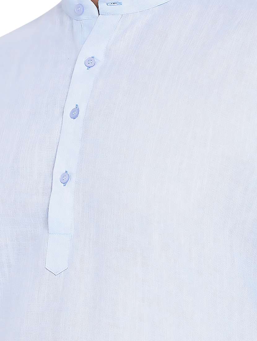 blue solid long kurta - 17975823 -  Standard Image - 4