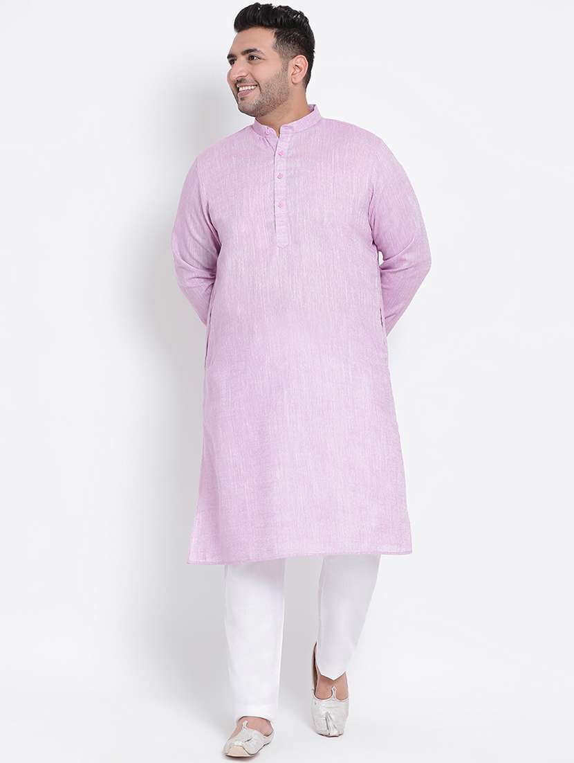 purple solid kurta pyjama ethnic wear set