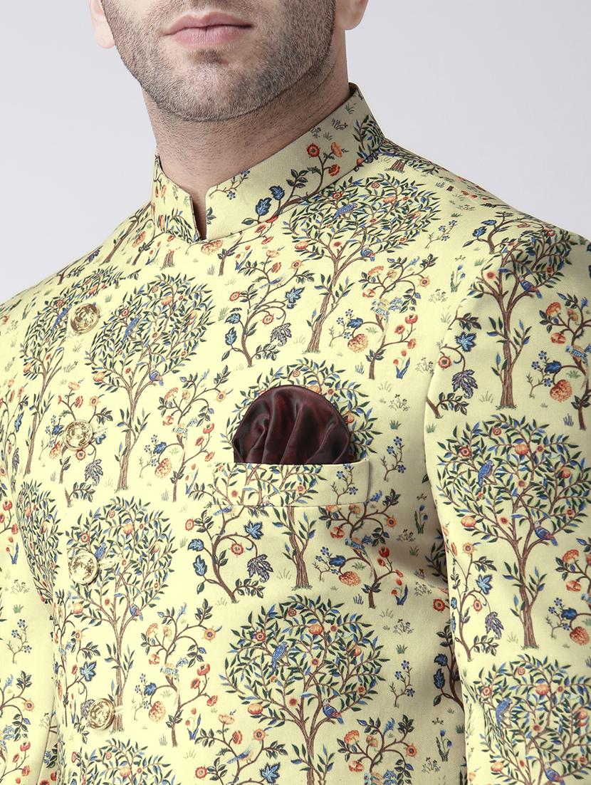 yellow printed dhoti kurta set - 17976351 - Standard Image - 4