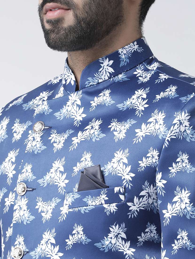 blue printed sherwani set - 17976384 -  Standard Image - 4