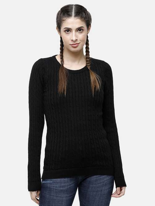 round neck solid pullover - 17976955 - Standard Image - 0