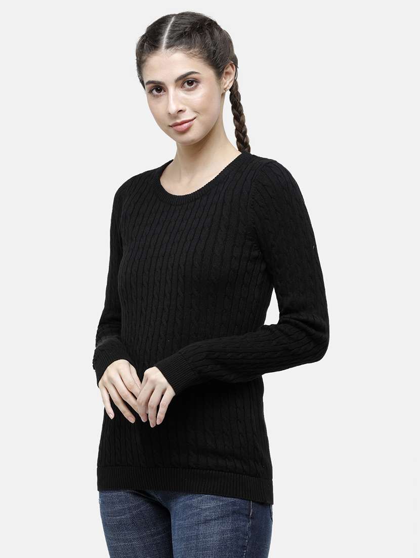round neck solid pullover - 17976955 - Standard Image - 1