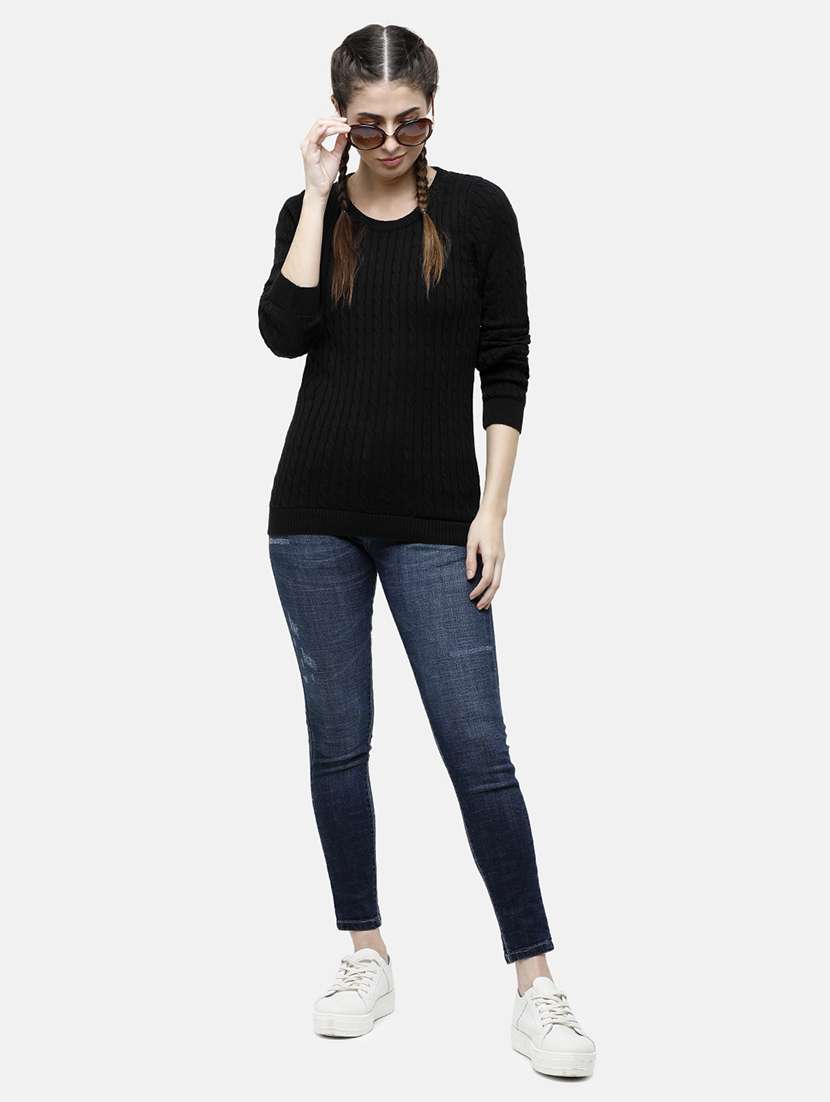 round neck solid pullover - 17976955 - Standard Image - 4
