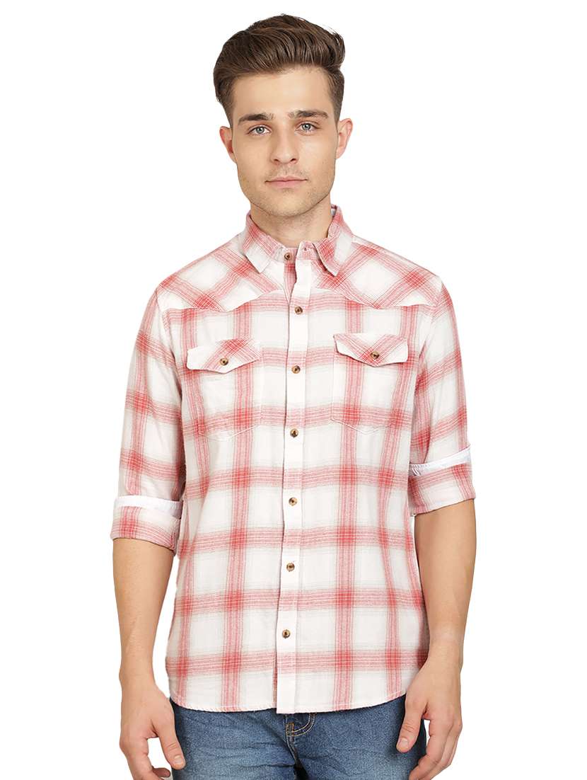 red checkered casual shirt