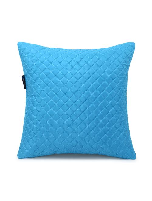 rasta collection by mezposh : cyan polyester harlequin quilted cushion cover (16x16in) - 17977655 - Standard Image - 0