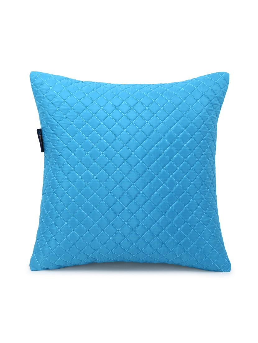 rasta collection by mezposh : cyan polyester harlequin quilted cushion cover (16x16in) - 17977655 - Zoom Image - 0