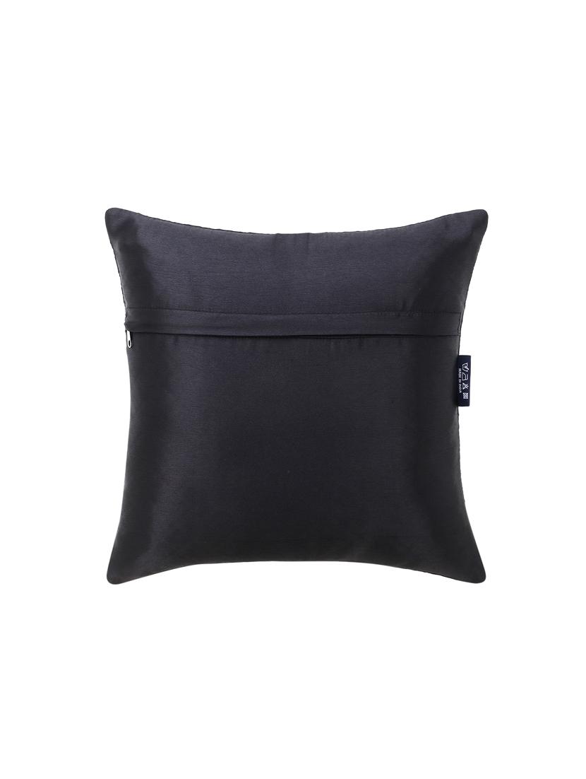 rasta collection by mezposh : black satin harlequin quilted cushion cover (16x16in) - 17977656 - Standard Image - 1