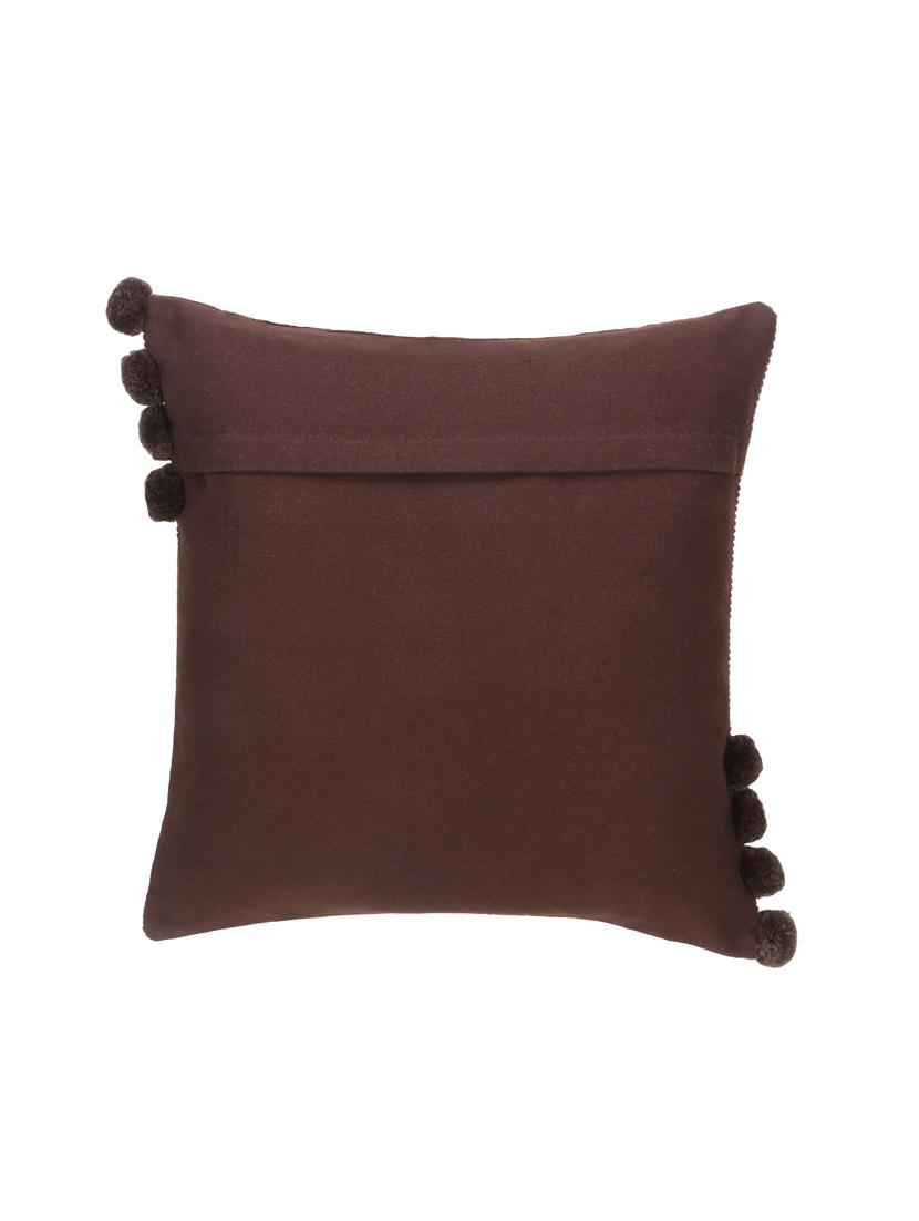 mezposh motley maroon cotton corduroy striped pompom cushion cover (16"x16") - 17977766 - Standard Image - 4