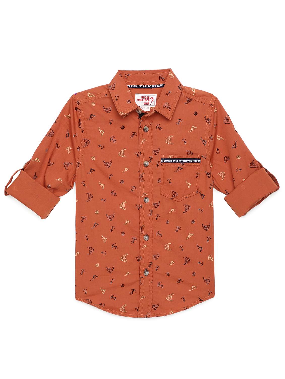 orange printed shirt - 17978434 -  Standard Image - 1