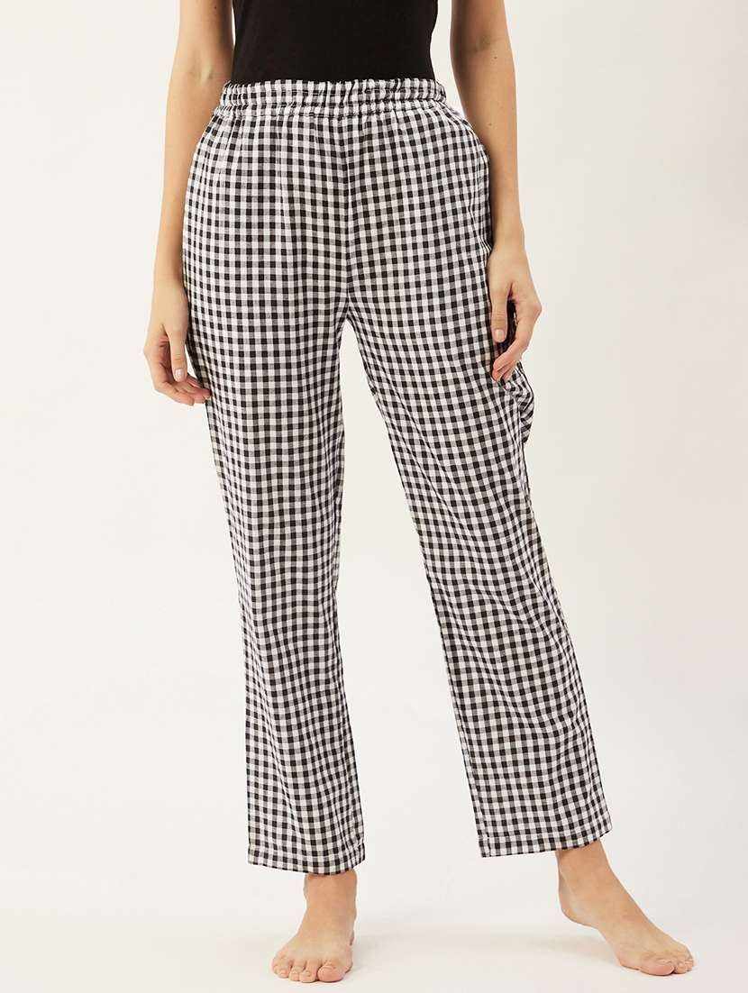 mid rise checkered pajama 