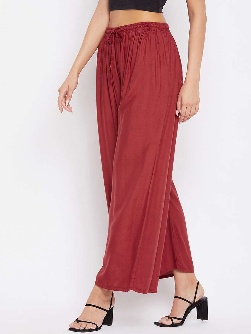 mid rise solid palazzo - 17980644 - Standard Image - 1