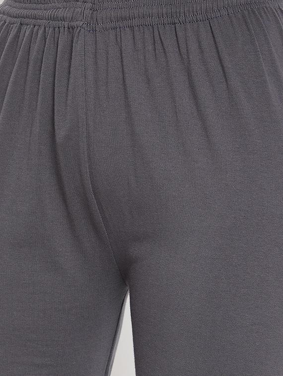 grey lace detailed mid rise trouser - 17980656 - Standard Image - 4