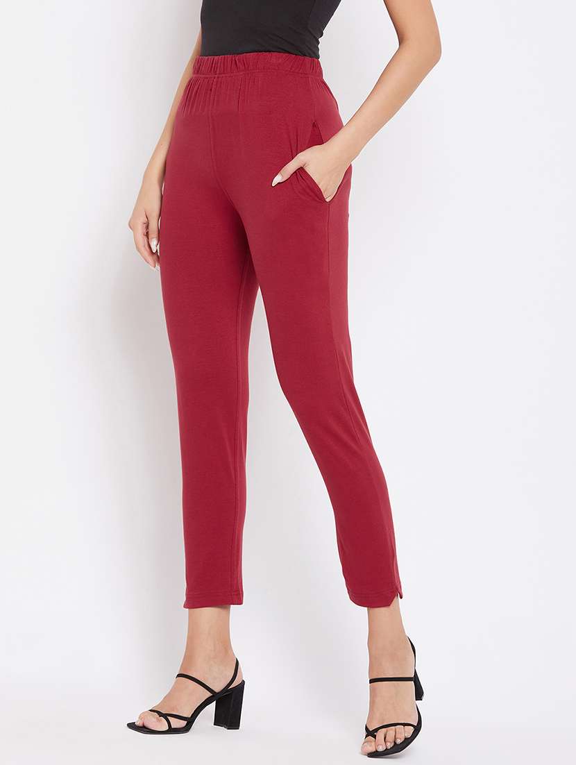 maroon solid legging  - 17980701 -  Standard Image - 1