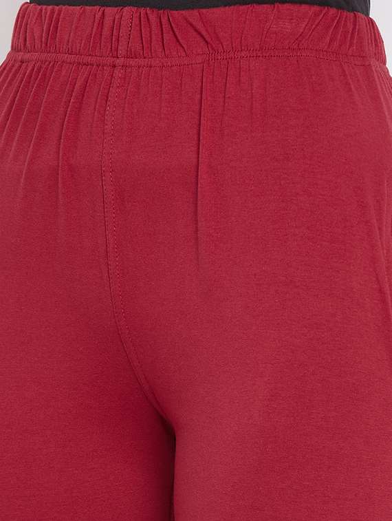 maroon solid legging  - 17980701 -  Standard Image - 4