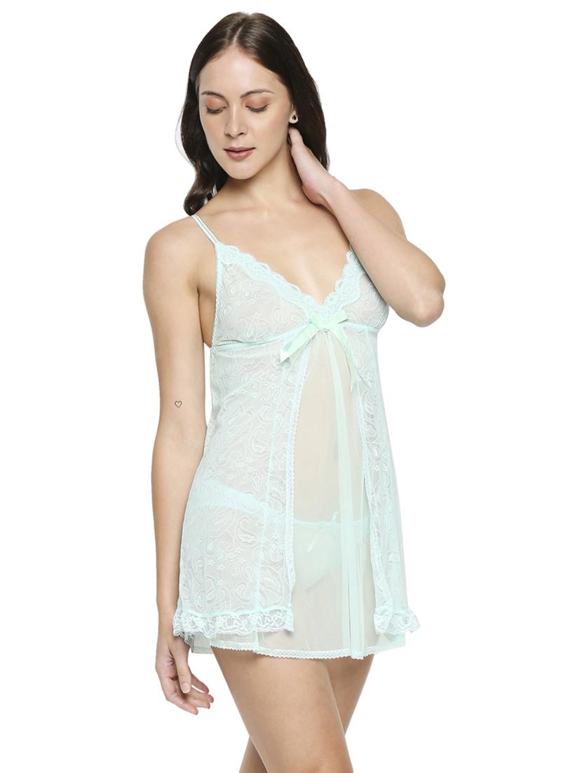 green lace detail babydoll - 17982763 -  Standard Image - 1