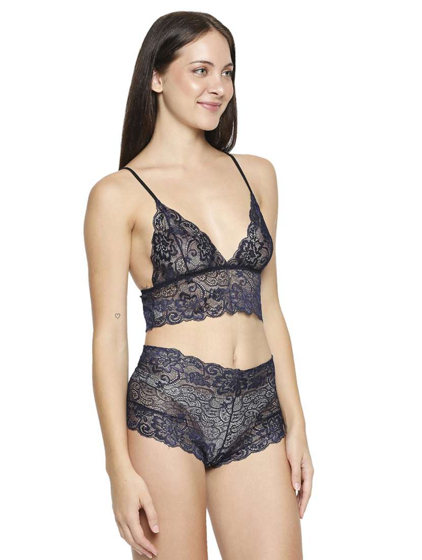 navy blue laced babydoll - 17982782 -  Standard Image - 1