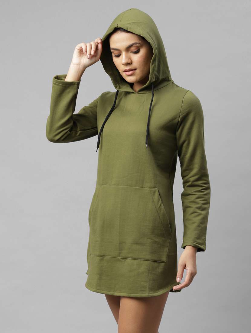 women long sleeved solid hoodies sweatshirt - 17982823 - Standard Image - 1
