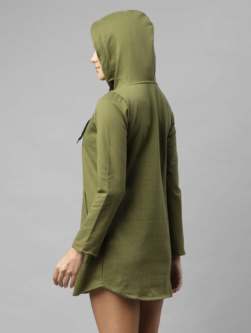 women long sleeved solid hoodies sweatshirt - 17982823 - Standard Image - 4