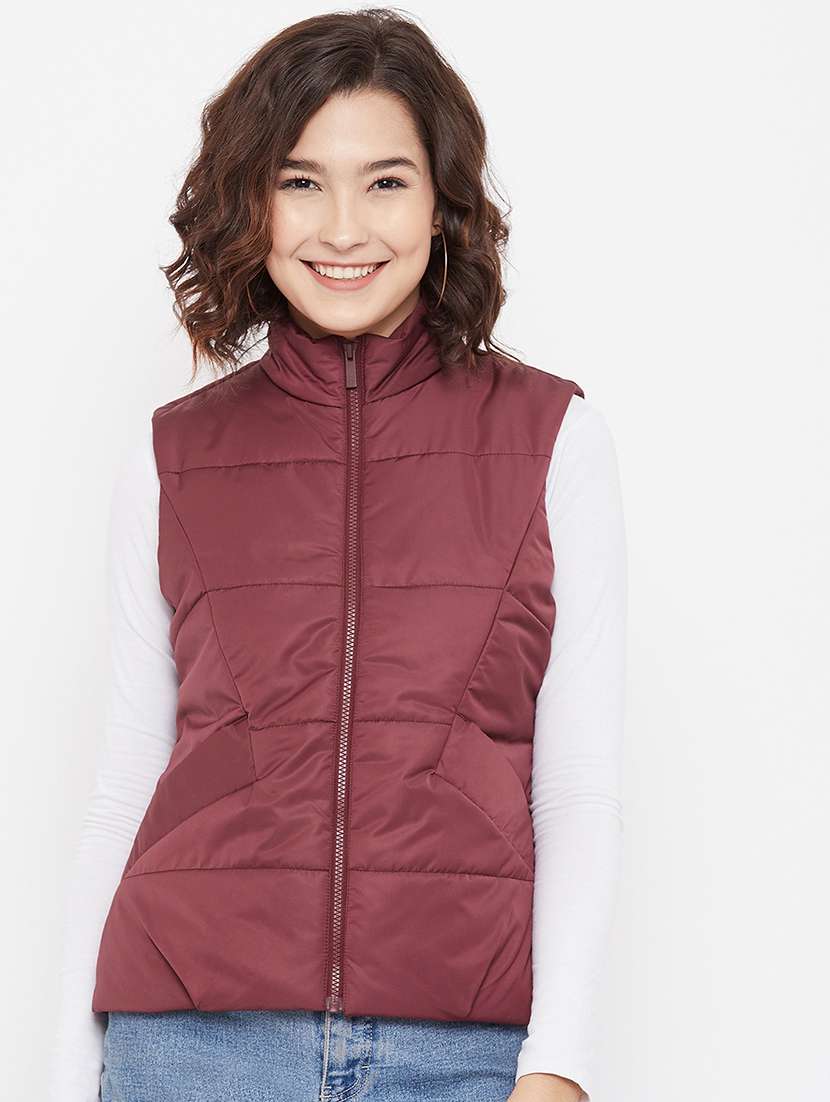 mandarin neck quilted jacket