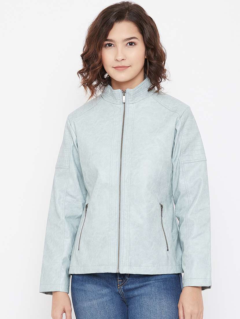 mandarin neck  bomber/biker jacket